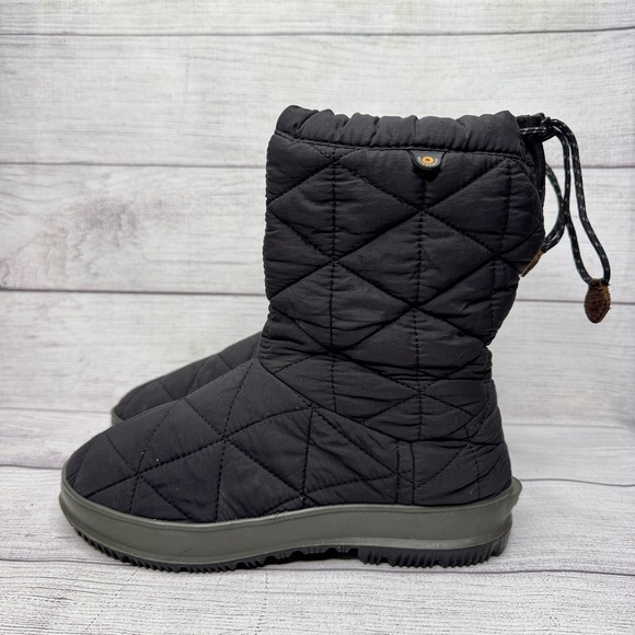 Bogs Snowday Mid Waterproof Quilted Winter Boots Women's Size 7 Black - Picture 1 of 7